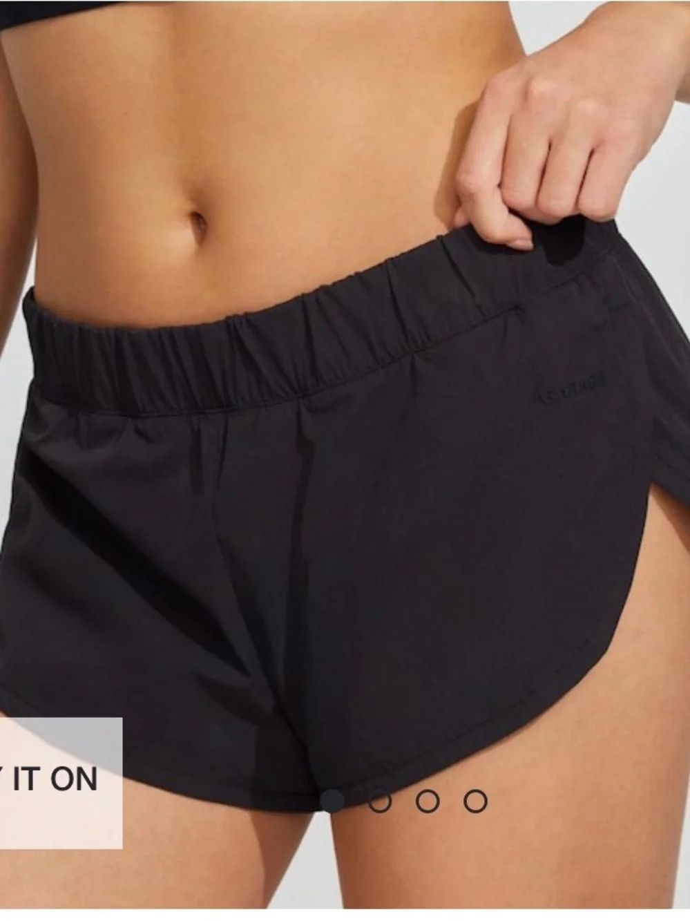 Women's Black Nylon Dolphin shorts